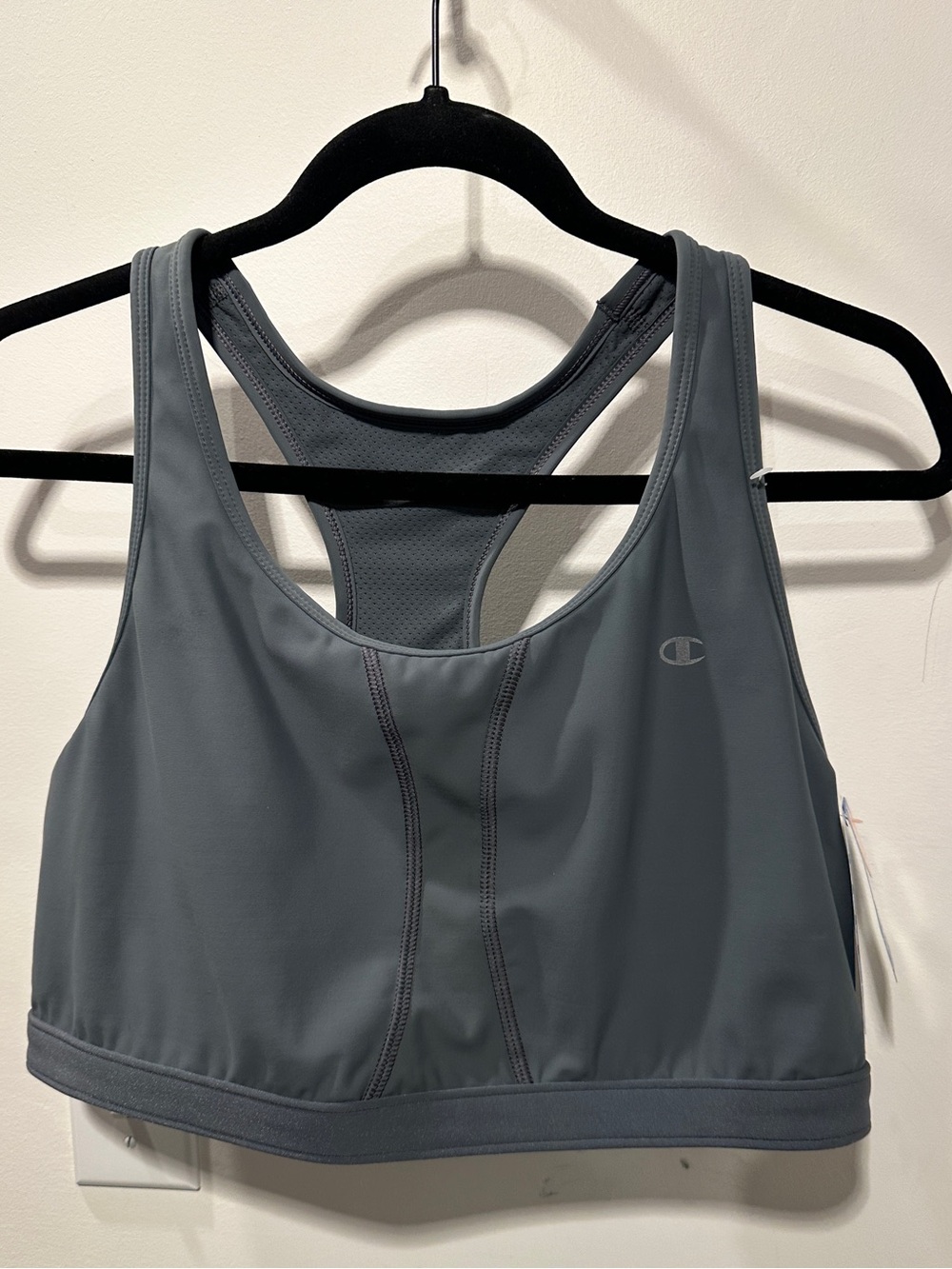 NEW Champion Gray Racerback Sports Bra with Mesh Panel 3X